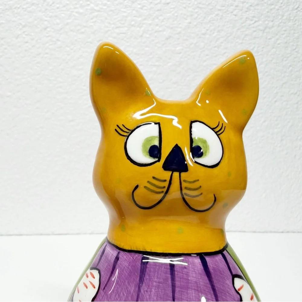 Vintage Pati Hand Painted Cat Salt Pepper Shakers